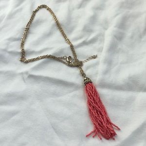 Coral tassel necklace
